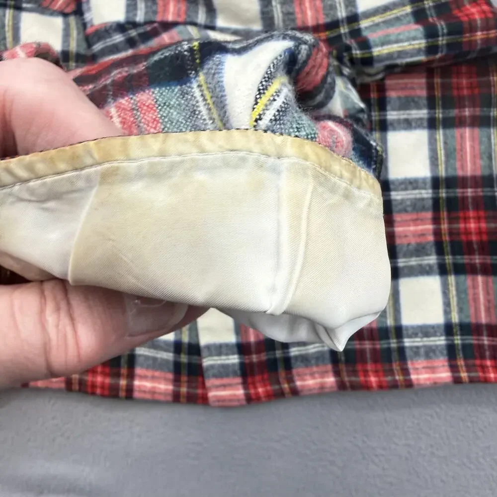 Vintage Wrangler Shirt Jacket Mens XL Red Plaid Quilted Flannel Button‎ Lined
